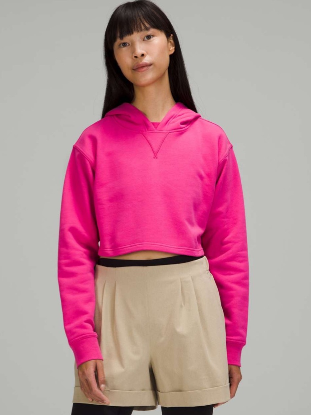 LULULEMON All Yours Cropped Hoodie Sweater 
Sonic Pink Women’s Size Large
